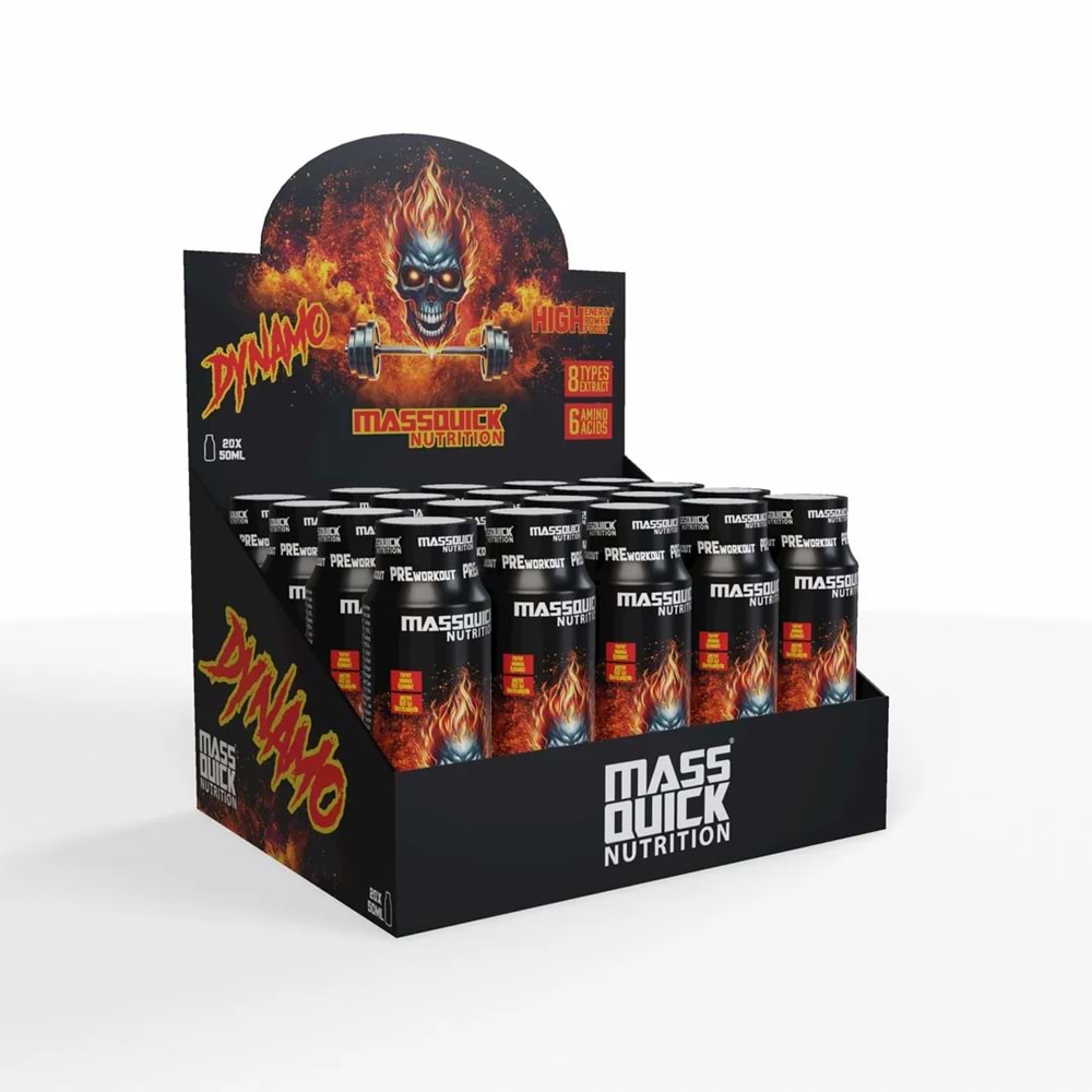 MassQuick Pre Workout DYNAMO Vişne 50 Ml x 20 Adet