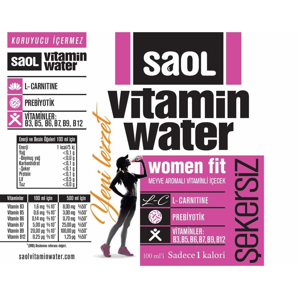 SAOL VİTAMİN WATER WOMEN POWER Karışık Meyve 500 ML