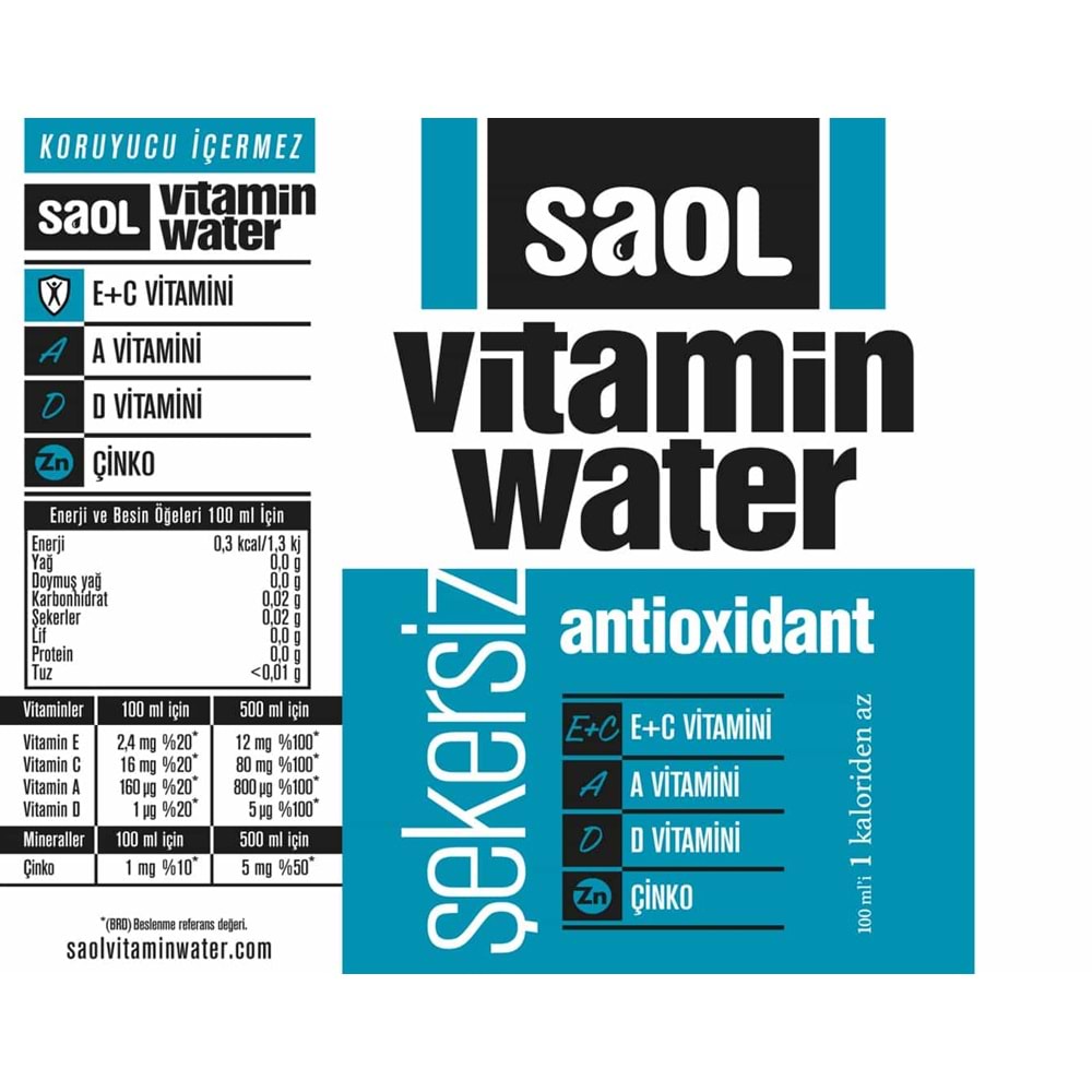 SAOL VİTAMİN WATER Antioxidant 500 ML