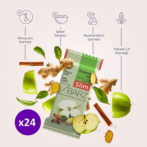 Zbarz Slim Elmalı Tarçınlı Meyveli Bar 35g