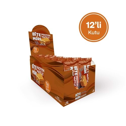 Bite More Protein Waffle Fındık 55g x 12Adet