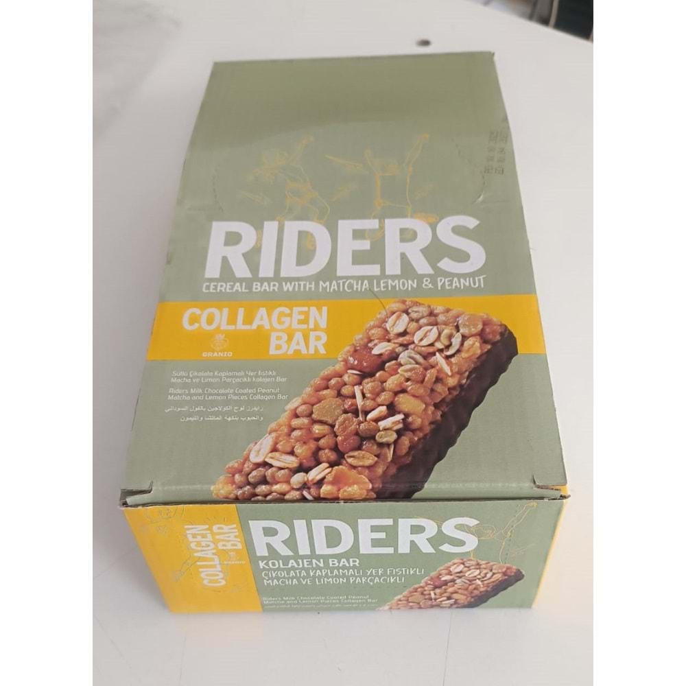 GRANIO Rıders Macha ve Limon Parçacıklı Collagen Bar 24 x 40 Gr