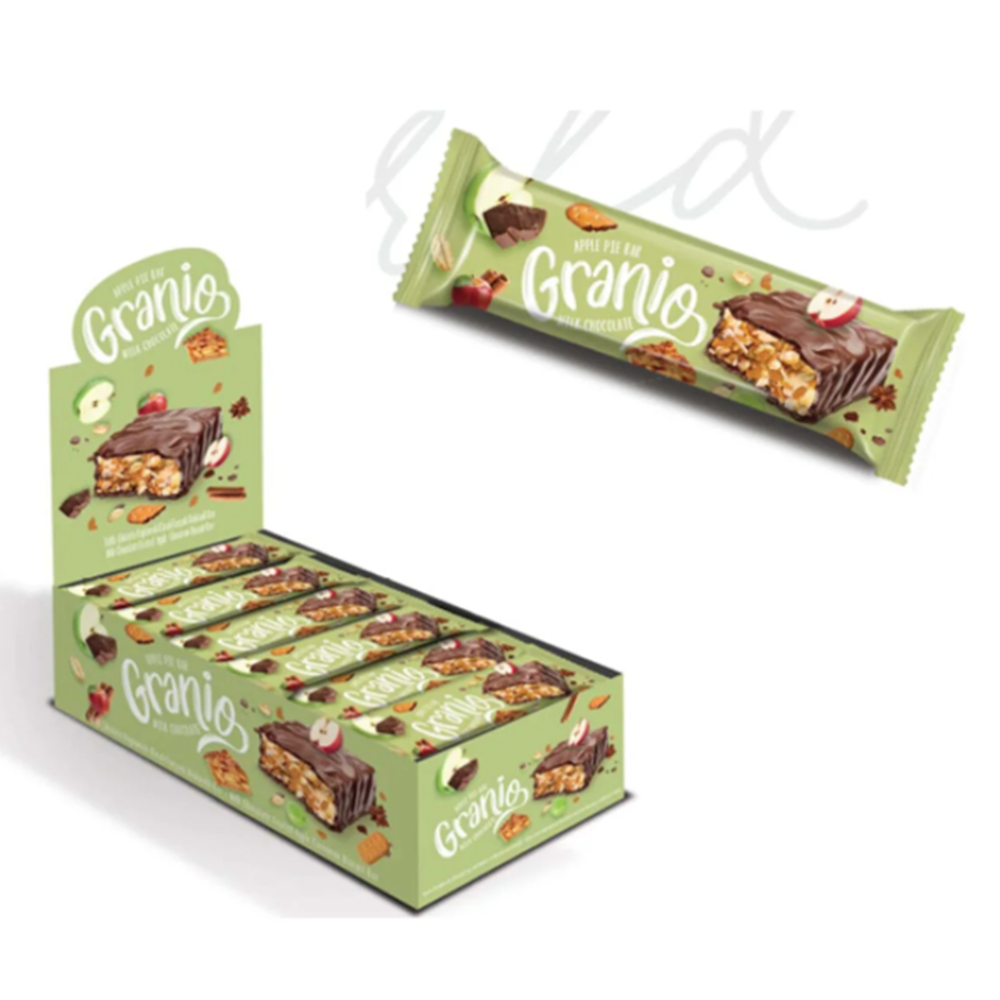 GRANIO Çikolatalı Elma Tarçın Bisküvili Bar 24 x 40 Gr