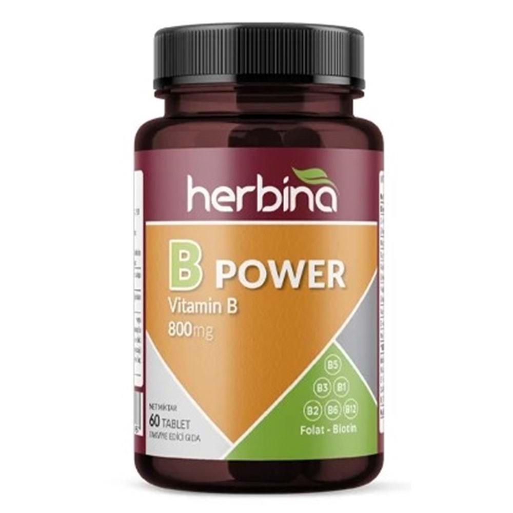 HERBİNA B-Power 800 MG KOMPLEKS 60 TABLET