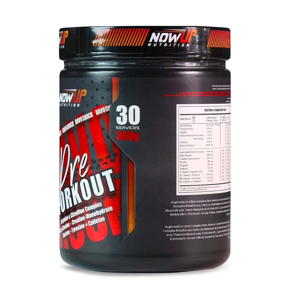 NOW UP RAVO SHOCK PreWorkout 360 G Karışık Meyve