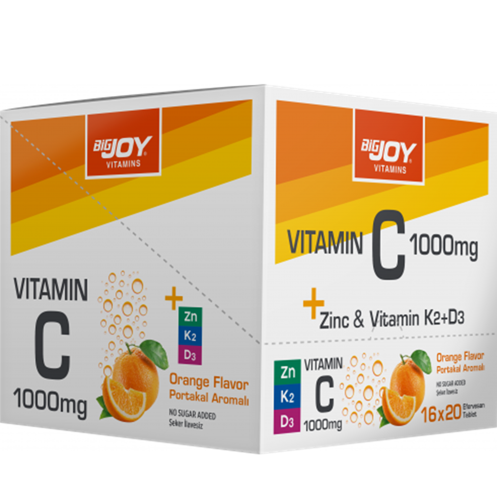 Bigjoy Vitamins Vitamin C 1000mg Zinc & Vit.K2+D3 16li Kutu