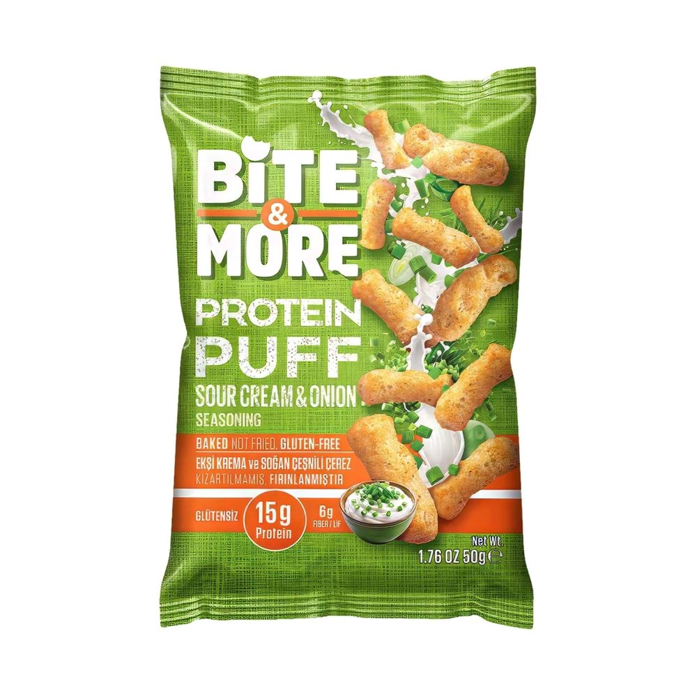 Bite More Proteinli Cips 50g Krema ve Soğan