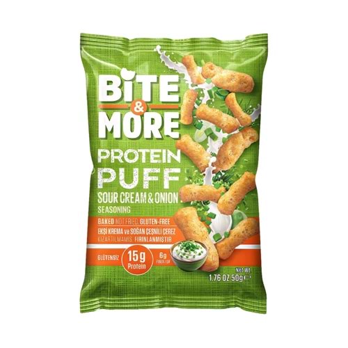 Bite More Proteinli Cips 50g Krema ve Soğan