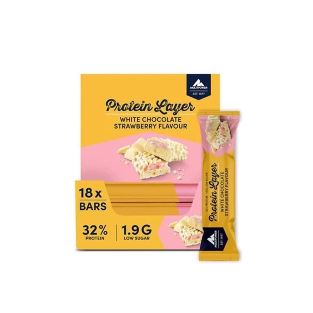 Multipower Protein Layer 18 x 50g Beyaz Çikolata Çilek