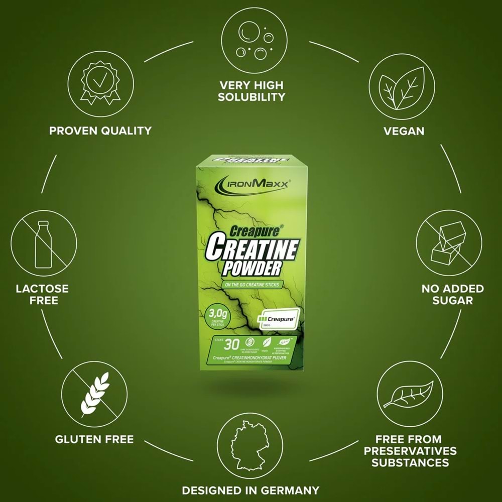 Ironmaxx Creatine Creapure Stics 30x3,4 Gr