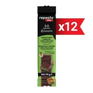 repeats Proteinli Antep Fıstıklı Çoko Bar 35gr X 12 Adet