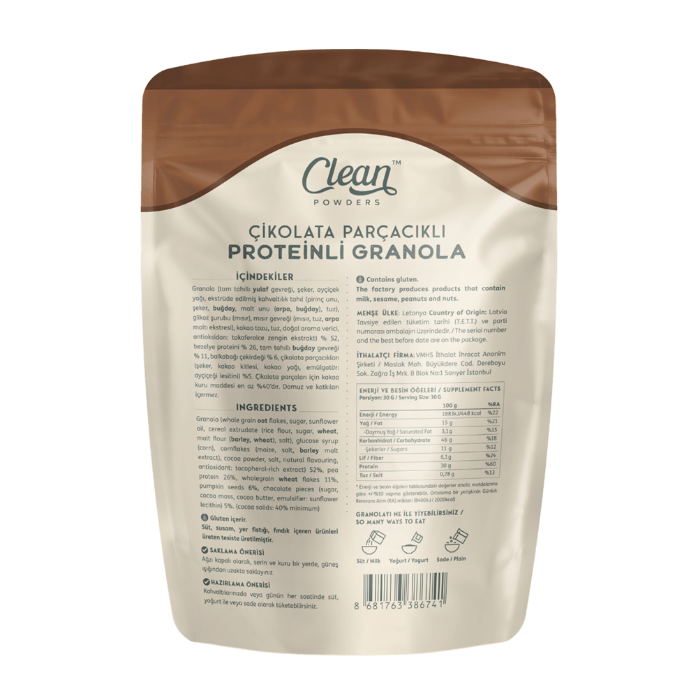 Clean Powders Protein Granola 300g Çikolata