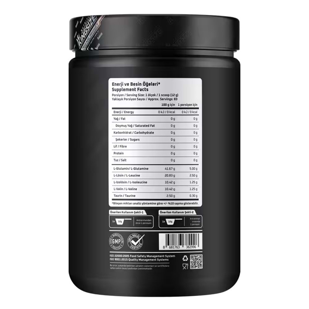 Kingsize Nutrition BCAA + Glutamine Powder Kırmızı Meyveler 1000 G