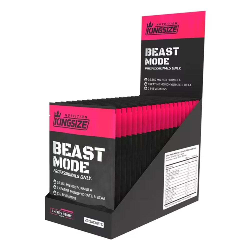 Kingsize Nutrition Beast Mode Kırmızı Meyveler 20 Saşe