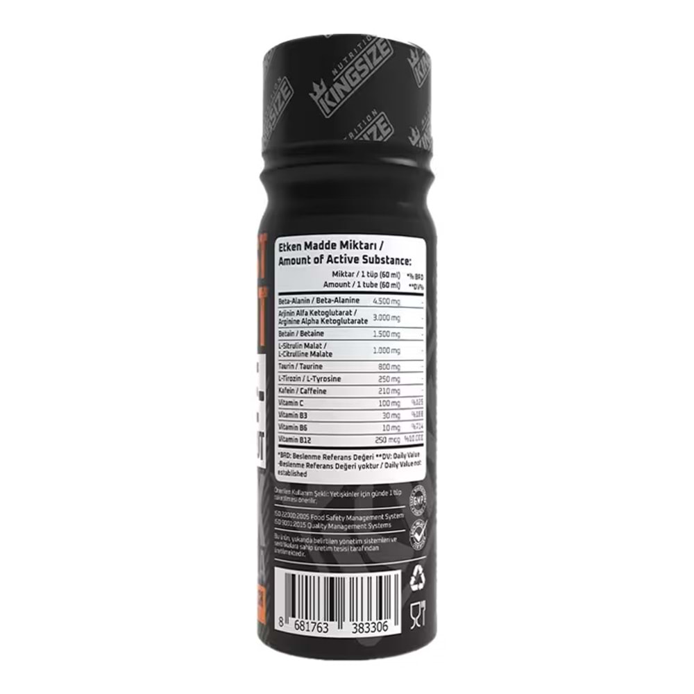 Kingsize Nutrition Beast Mode Portakal 60 ML