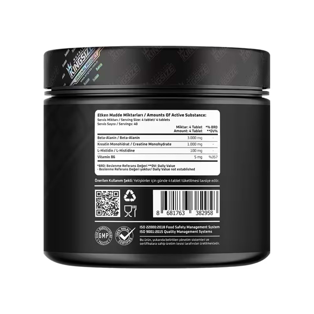 Kingsize Nutrition Beta Ala 9 Complex 160 Tablet