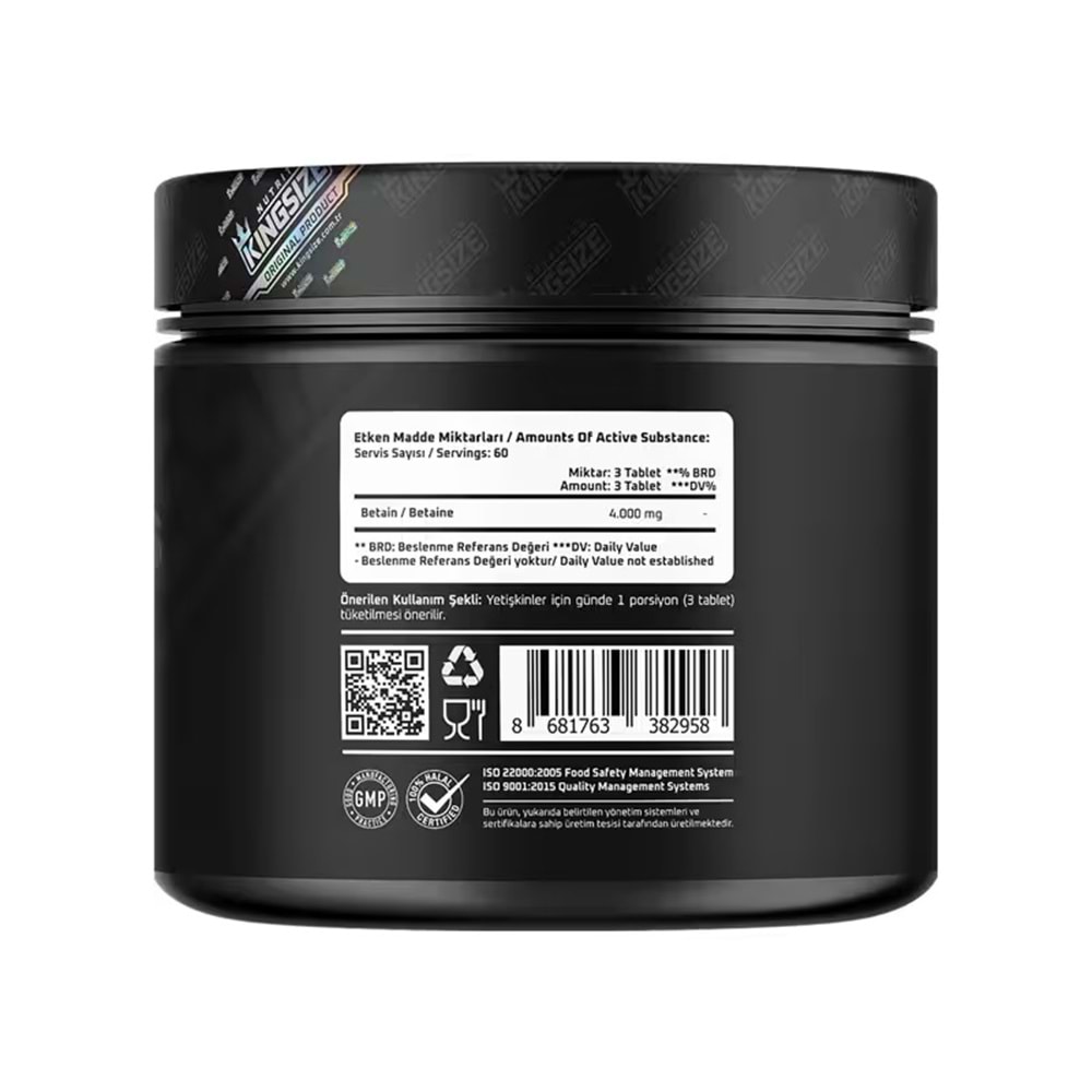 Kingsize Nutrition Betaine Anhydrous 180 Tablet