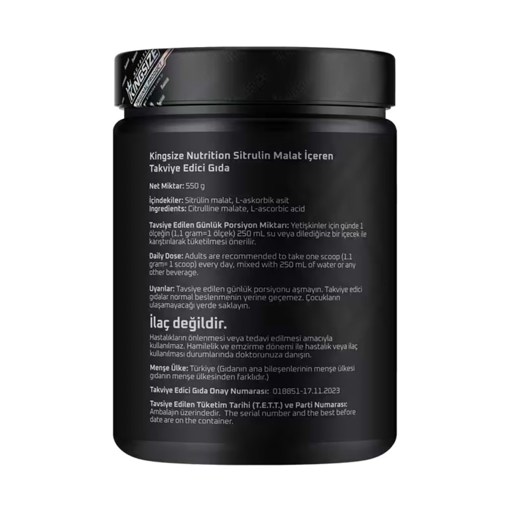 Kingsize Nutrition Citrulline Malate Powder 550 Gr