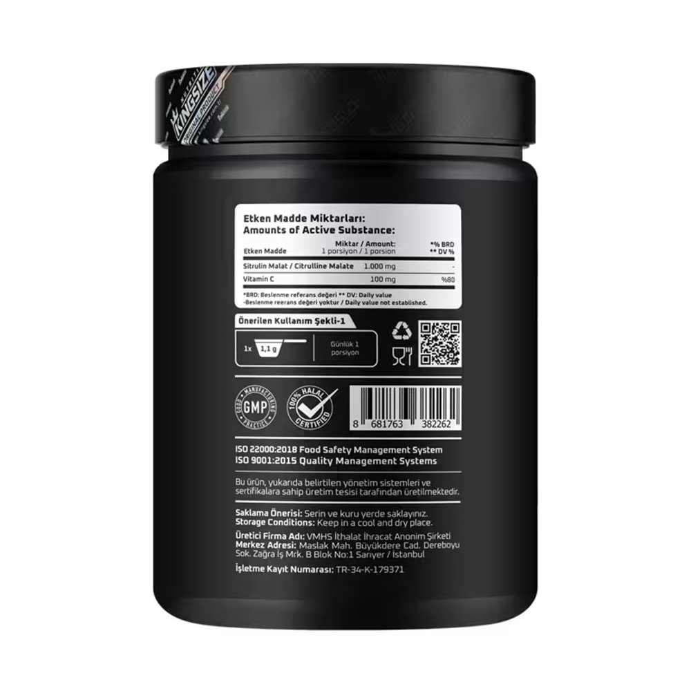 Kingsize Nutrition Citrulline Malate Powder 550 Gr