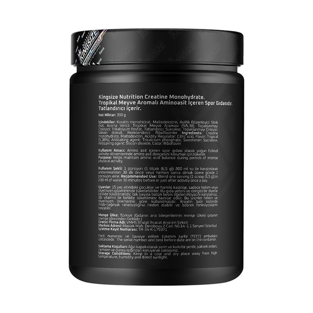 Kingsize Nutrition Creatine Powder Tropikal Meyve 390 G