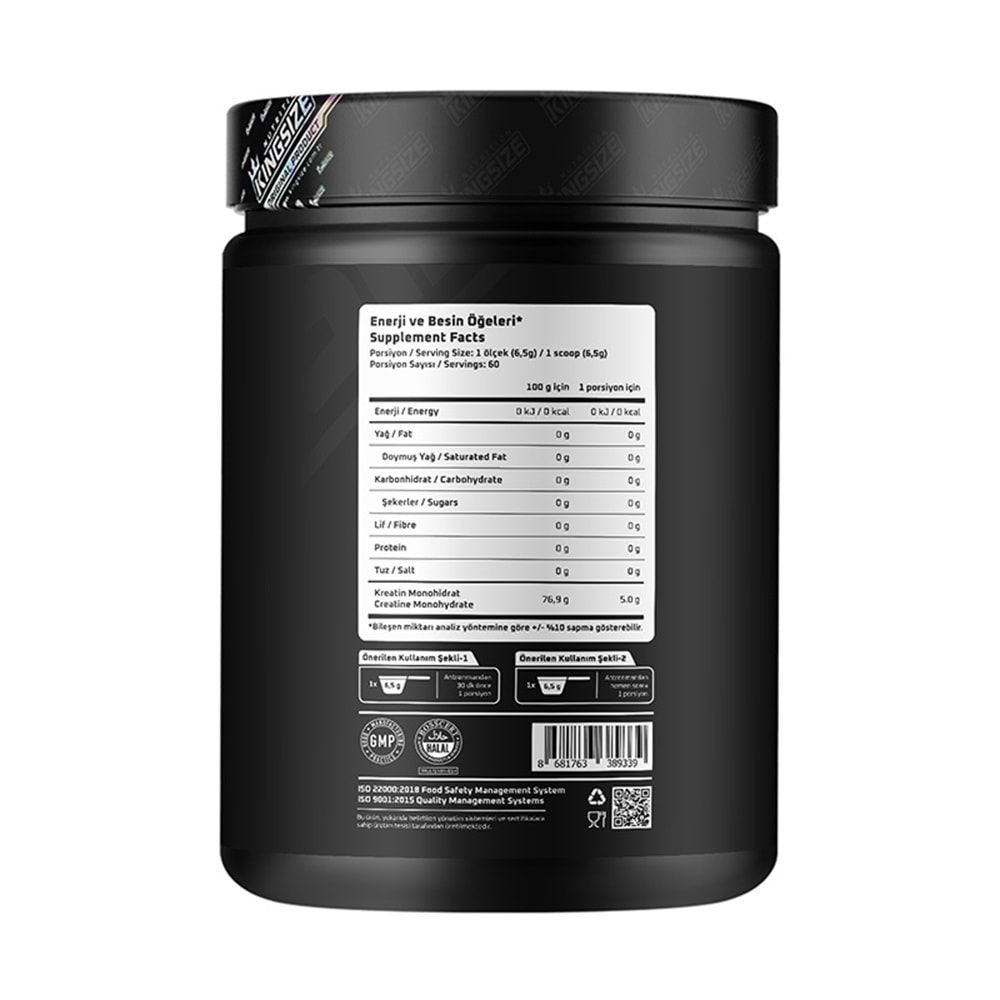 Kingsize Nutrition Creatine Powder Tropikal Meyve 390 G