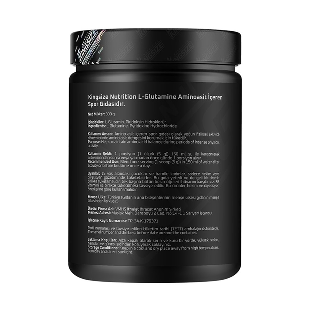 Kingsize Nutrition Glutamine Powder Aromasız 300 G