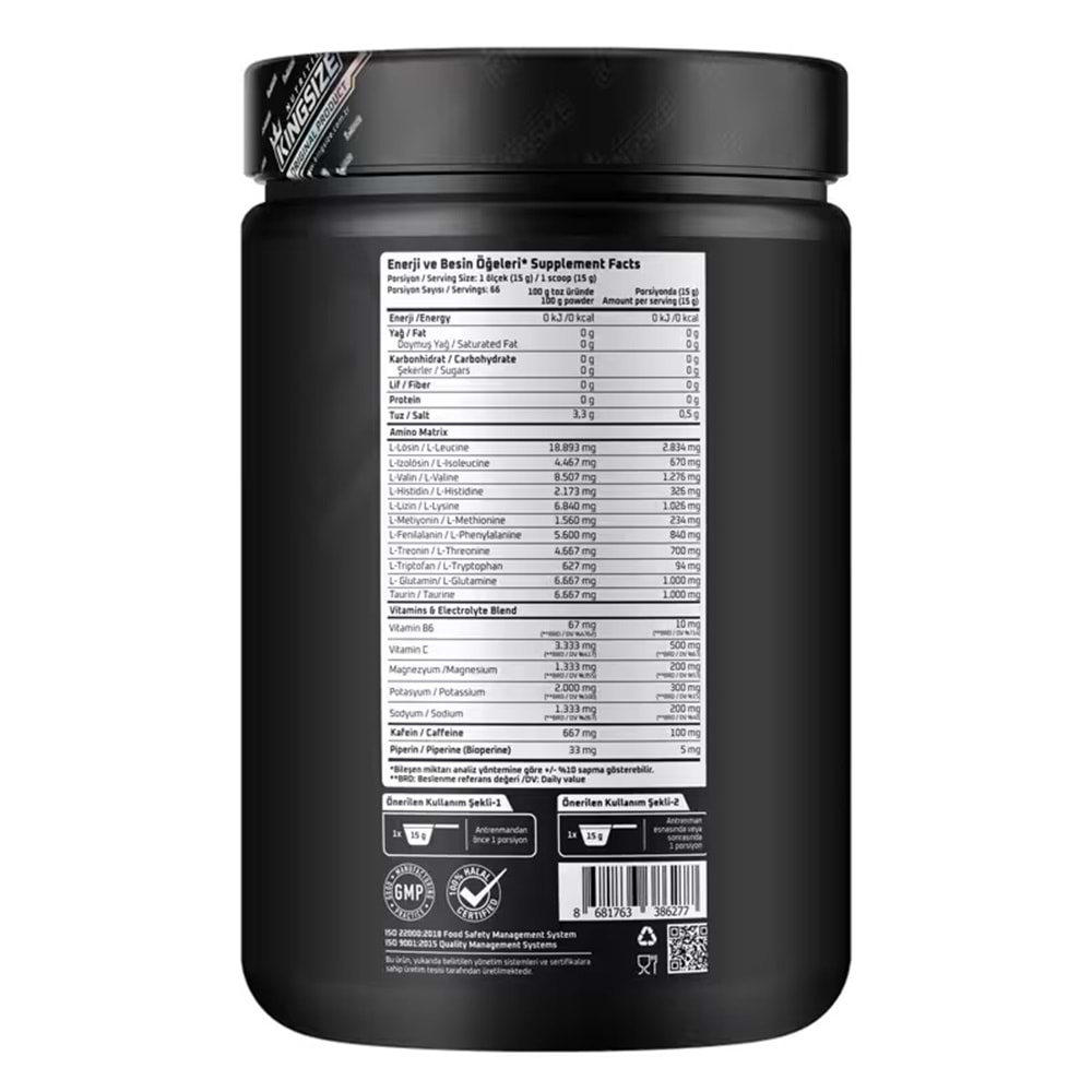 Kingsize Nutrition Loaded Ultra Amino-EAA Tropikal Meyve 990 G