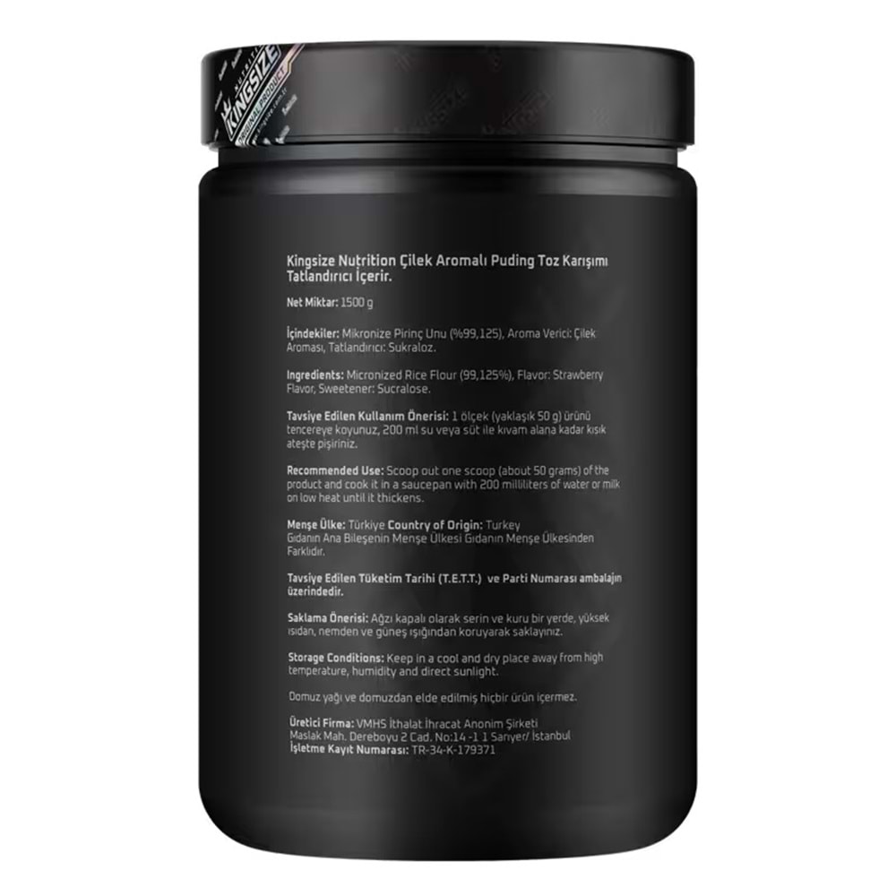 Kingsize Nutrition Rice Pudding Çilek 1500 G