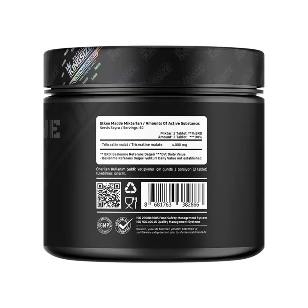Kingsize Nutrition Tri-Creatine Malate 180 Tablet
