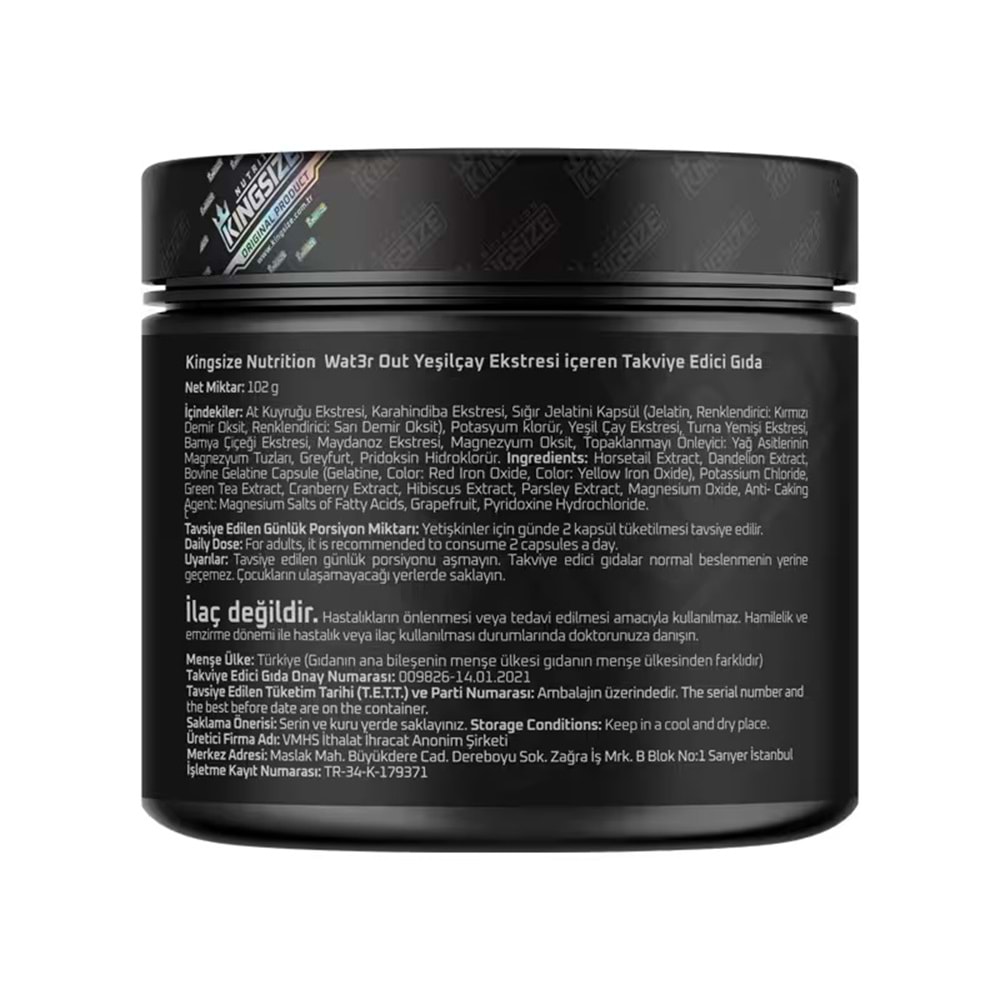 Kingsize Nutrition Wat3r-Out 120 Kapsül